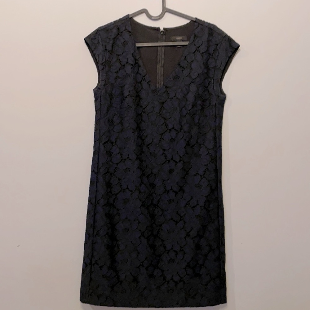 J Crew Sleeveless Floral Lace Shift Sheath Dress